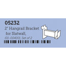 2" Hang rail Brackets for Slat wall, White, Set of 2