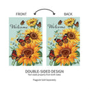 Butterfly Glow Burlap House Flag