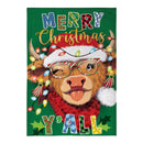 Merry Highland Ho Burlap House Flag