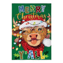 Merry Highland Ho Burlap House Flag