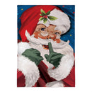 Traditional Santa Portrait Burlap House Flag
