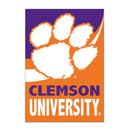 Clemson University Burlap Flag House Size