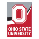 Ohio State University Burlap Flag House Size