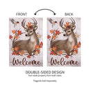 Autumn Deer Wreath Moire House Flag