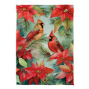 Cardinals In Winter Suede House Flag