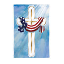 Flag Drapped Cross Suede House Flag