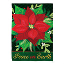 Peace on Earth Poinsettia Suede House Flag