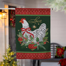 Floral Christmas Chicken Suede House Flag