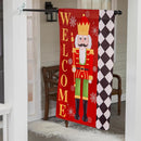 Welcome Nutcracker Suede House Flag