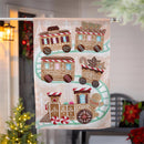 Gingerbread Train Suede House Flag