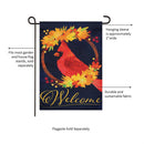 Fall Cardinal Wreath Burlap Garden Flag_x000D_