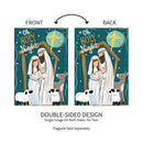 Oh Holy Night Burlap Garden Flag_x000D_