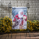 Santa and His Reindeer Garden Lustre Flag