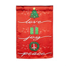 Love, Joy, Peace Lustre Garden Flag