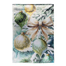Flocked Green & Gold Ornaments Lustre Garden Flag