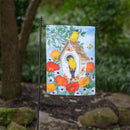 Yellow Finches Suede Garden Flag