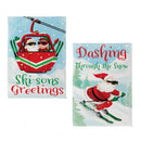 Christmas Skiing Suede Garden Flag Double Sided
