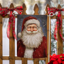 Joyful Santa Suede Garden Flag_x000D_