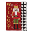 Welcome Nutcracker Suede Garden Flag_x000D_