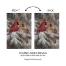 Frosted Cardinals Suede Garden Flag_x000D_