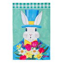 Mister Easter Bunny Applique House Flag