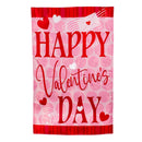Happy Valentine's Day Hearts Applique House Flag