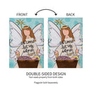 Oh Come Let Us Adore Him Applique House Flag