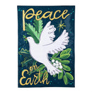 Peace On Earth Applique House Flag