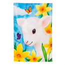 Lamb in Daffodil Field Applique House Flag