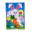 Happy Easter Bunny and Carrot Applique Garden Flag