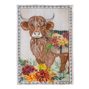 Highland Cow Fall Floral Applique Garden Flag_x000D_