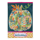 Patterned Jacobean Floral Pumpkin Applique Garden Flag_x000D_