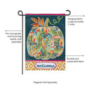 Patterned Jacobean Floral Pumpkin Applique Garden Flag_x000D_
