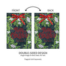 Merry Christmas Mistletoe Applique Garden Flag