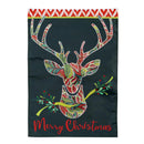 Patterned Reindeer Applique Garden Flag_x000D_