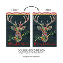 Patterned Reindeer Applique Garden Flag_x000D_