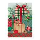 Vintage Holly Present Applique Garden Flag