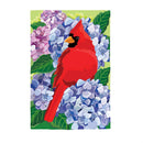 Red Cardinal and Hydrangeas Applique Garden Flag