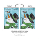 Snowman and Chickadee Applique Garden Flag