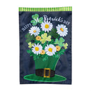 Happy St. Patrick's Day Floral Hat Applique Garden Flag