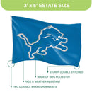 Detroit Lions Single Sided Flag w/ 2 Grommets, 3'x5'