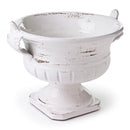 NAPA Home & Garden Acanthus footed compote 1790W, antique white ceramic bowl front view
