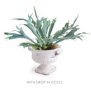 NAPA Acanthus decorative footed compote 1790W, antique white glaze detail