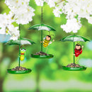 Pollinator Garden Bird Feeder, Metal Jolly Bug, Asst of 3