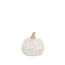 Evergreen Statuary,Set of 3 Printed Ceramic Pumpkins, Autumn Blooms,6.3x8.64x6.3 Inches