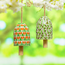 Tulip Greens Mosaic Glass Bell Chime, Asst of 2