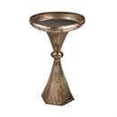 Metal Bird Bath w/Pedestal, Antique Gold