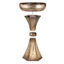 Metal Bird Bath w/Pedestal, Antique Gold