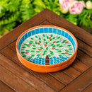 10" Terracotta Mosaic Bird Bath, Bountiful Tree