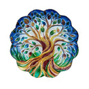 Harvest Blossoms Birdbath,Tree of Life Hand Painted Glass Birdbath, 18"